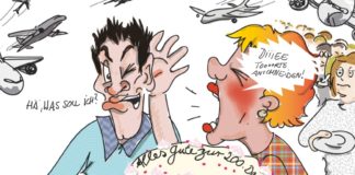 Biancas Blick auf Mainz: Fluchlärm-Bescherung mit Torte – Die Karikatur auf Mainz&