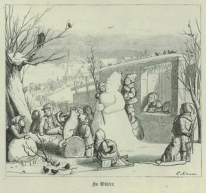 Kinderbuch-Darstellung Schneemann von 1867