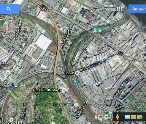 Luftbild Mombacher Hochstraße auf Google Maps