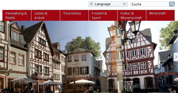 Neue Internetseite Stadt Mainz - Kategorien oben