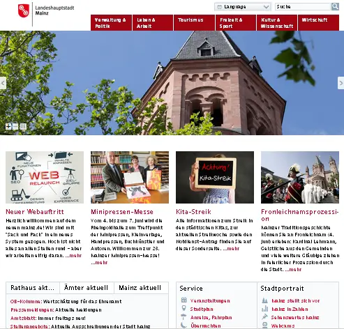 Neue Internetseite Stadt Mainz