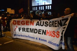 No Pegida Wiesbaden Plakat gegen Ausgrenzung und Fremdenhass