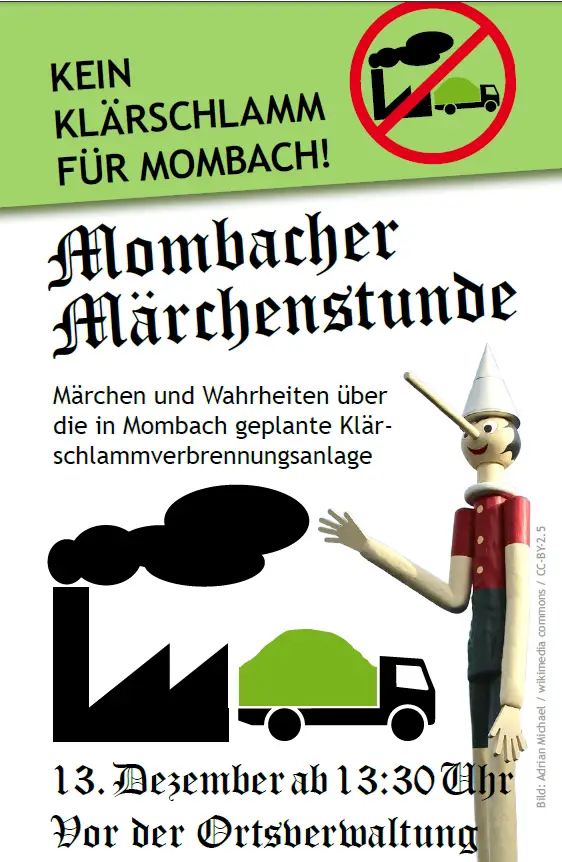 Plakat BI gegen Klärschlamm Dezember 2014