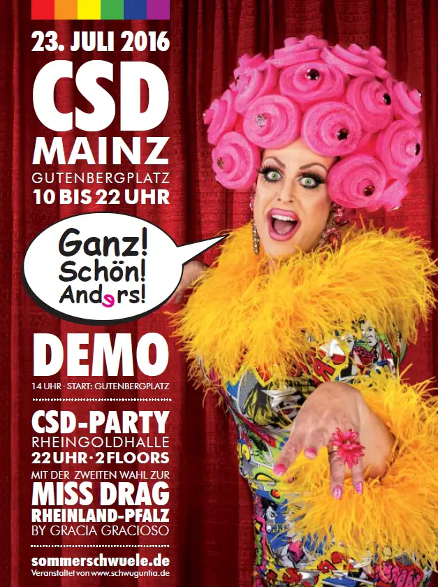 Plakat CSD und Sommerschwüle 2016