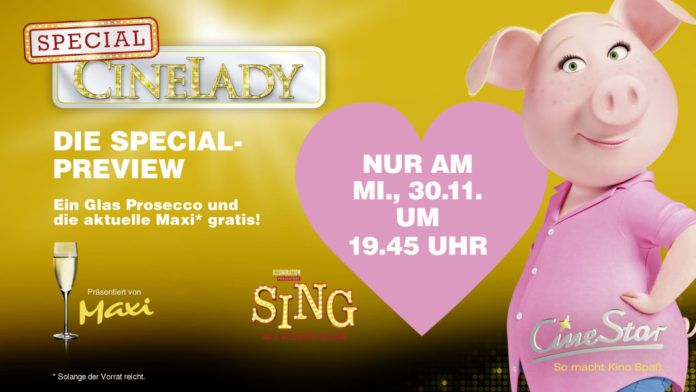 Cinelady am 30.11. mit „Sing“, der tierischen Castingshow und dem Mainzer Weihnachtsmarkt