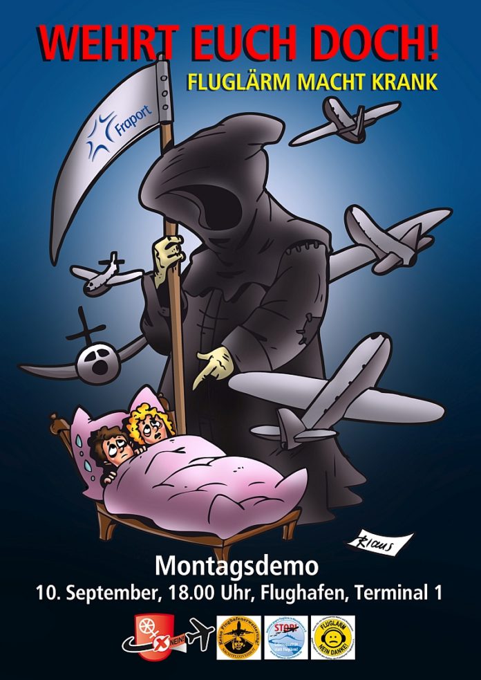Ein Jahr Lärmobergrenze am Frankfurter Flughafen: Grenze eingehalten, Lärm steigt – BI ruft zu Montagsdemo am 10. September auf