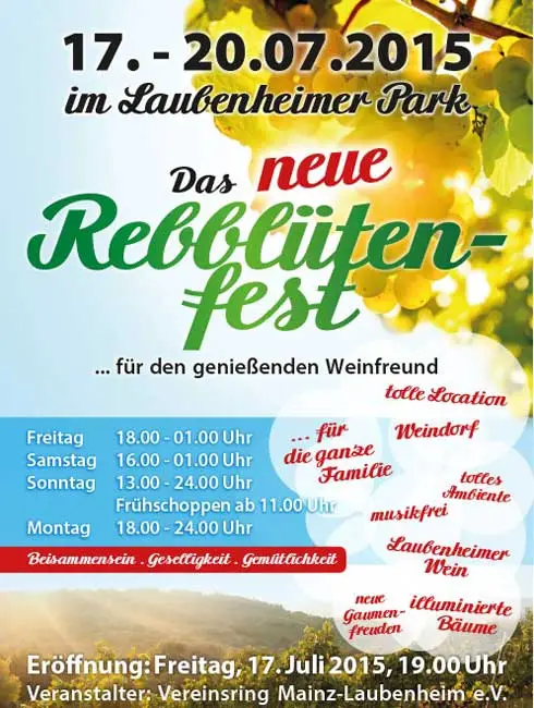 Plakat Rebblütenfest Laubenheim 2015