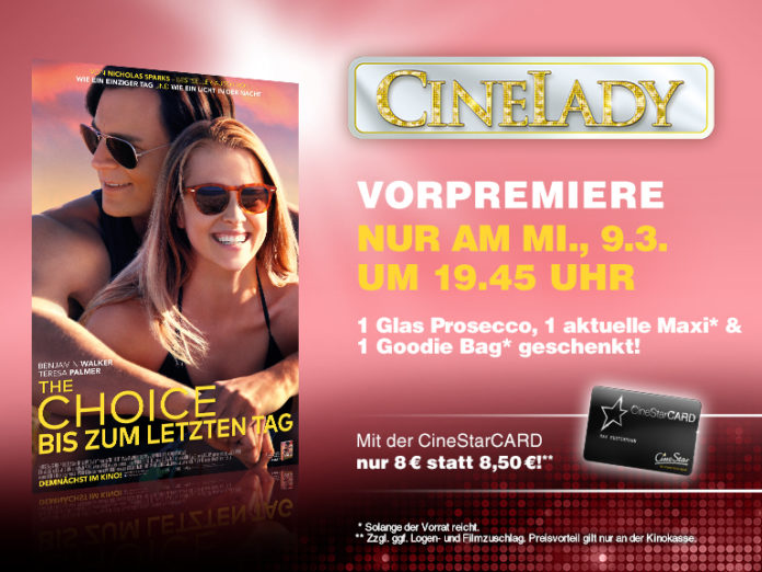 CineLady mit Nicholas Sparks, „The Choice“ und dem ersten Vinocamp für Rheinhessen!