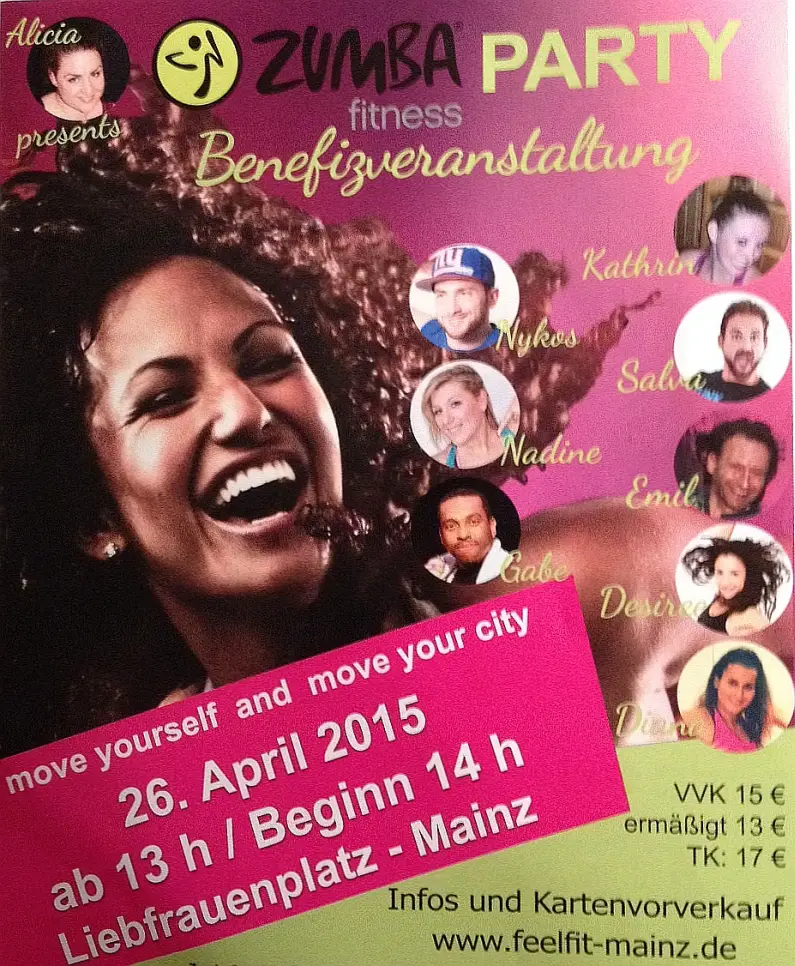 Plakat Zumba-Benefiz-Party 2015