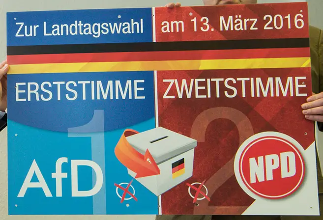 Plakat der NPD Wahlaufruf für AfD
