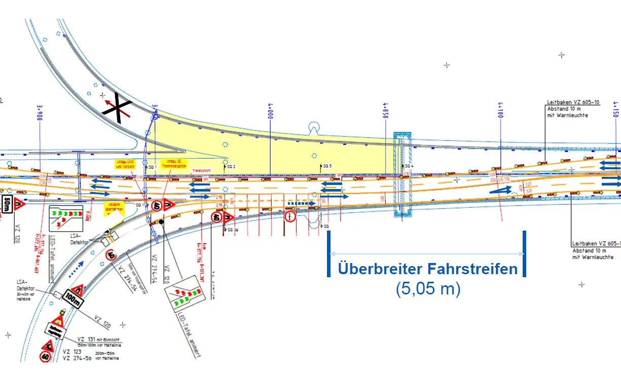 Schiersteiner - Grafik LBM Fahrspur freie Zone