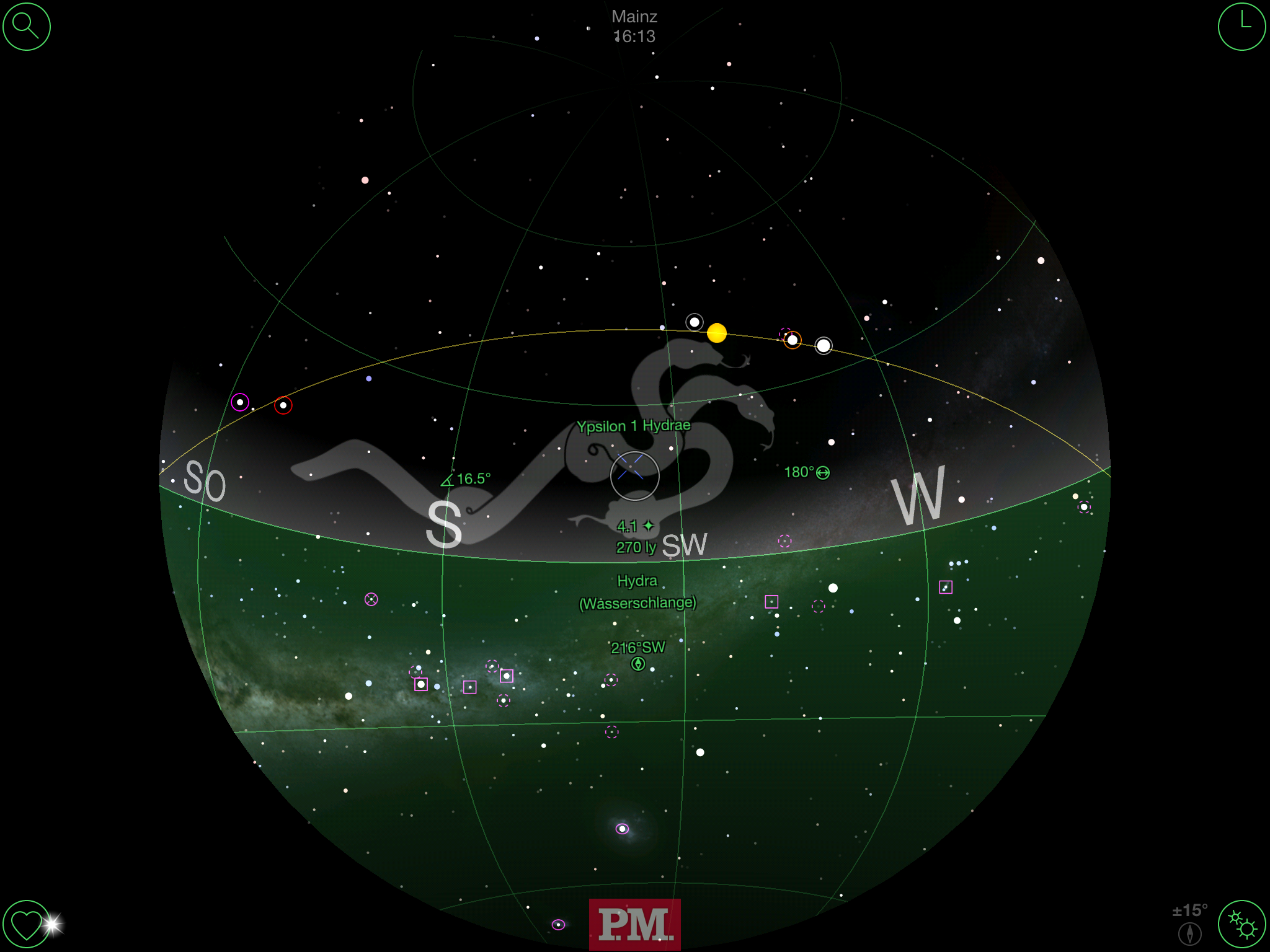 Screenshot App P.M. Planetarium