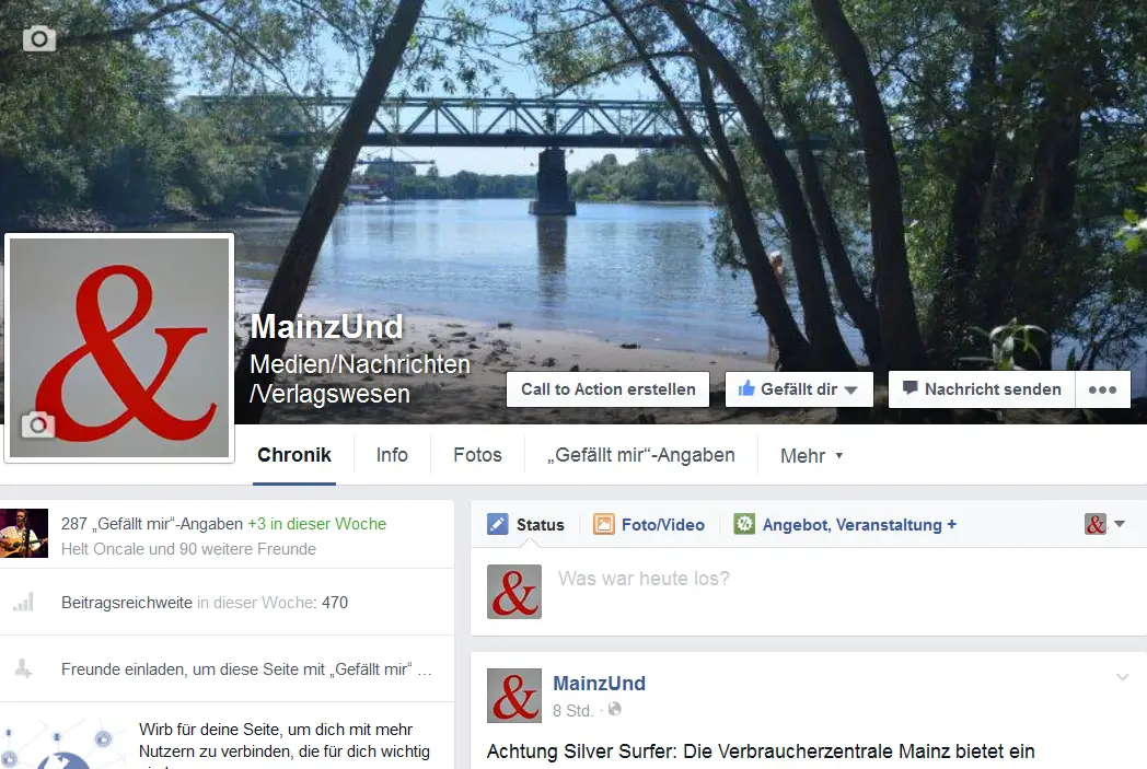 Screenshot Facebook-Seite Mainz&