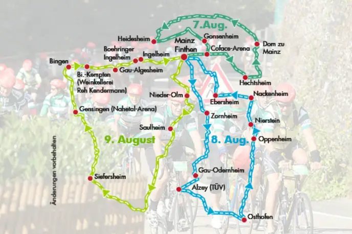 Strecke Vor-Tour der Hoffnung Mainz und Rheinhessen 2016