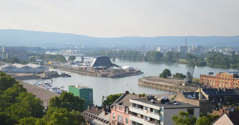 Zollhafen in Mainz von oben - Foto: gik