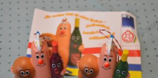 Weck, Worscht und Woi sind Zugplakettcher 2016 – Babyzugente und Party zum 11.11.