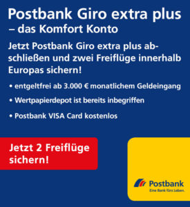 Dieses Angebot gibt es gerade für Neukunden, wenn sie das Postbank Giro extra plus abschließen. - Foto: Postbank