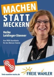Neues Gesicht: Fraktionsgeschäftsführerin Heike Leidinger-Stenner kandidiert auf Platz drei für den Mainzer Stadtrat. - Foto: Freie Wähler
