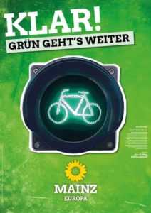 Grünes Wahlplakat zum Thema Verkehr, Kommunalwahl 2019. - Grafik: Grüne