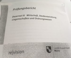 Der Prüfbericht des Revisionsamtes der Stadt Stadt Mainz zu den verschwundenen Akten im Wirtschaftsdezernat. - Foto: gik