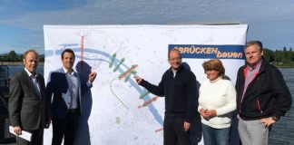 „Wir bauen neue Brücken für Mainz“ – Mainzer CDU zieht mit Infrastrukturprojekten in Kommunalwahl – Endspurt mit Rotem Sofa Schiffstour CDU Rheinbrücken kleiner