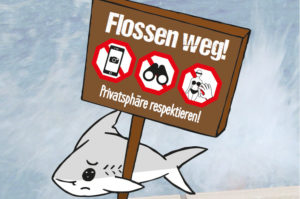 Logo der Aktion "Flossen weg!" gegen sexuelle Übergriffe in Schwimmbädern. - Foto: gik