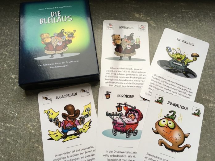 Bleilaus, Hurenkind und Schusterjunge – Kartenspiel will alte Fachbegriffe der Druckerkunst humoristisch bewahren