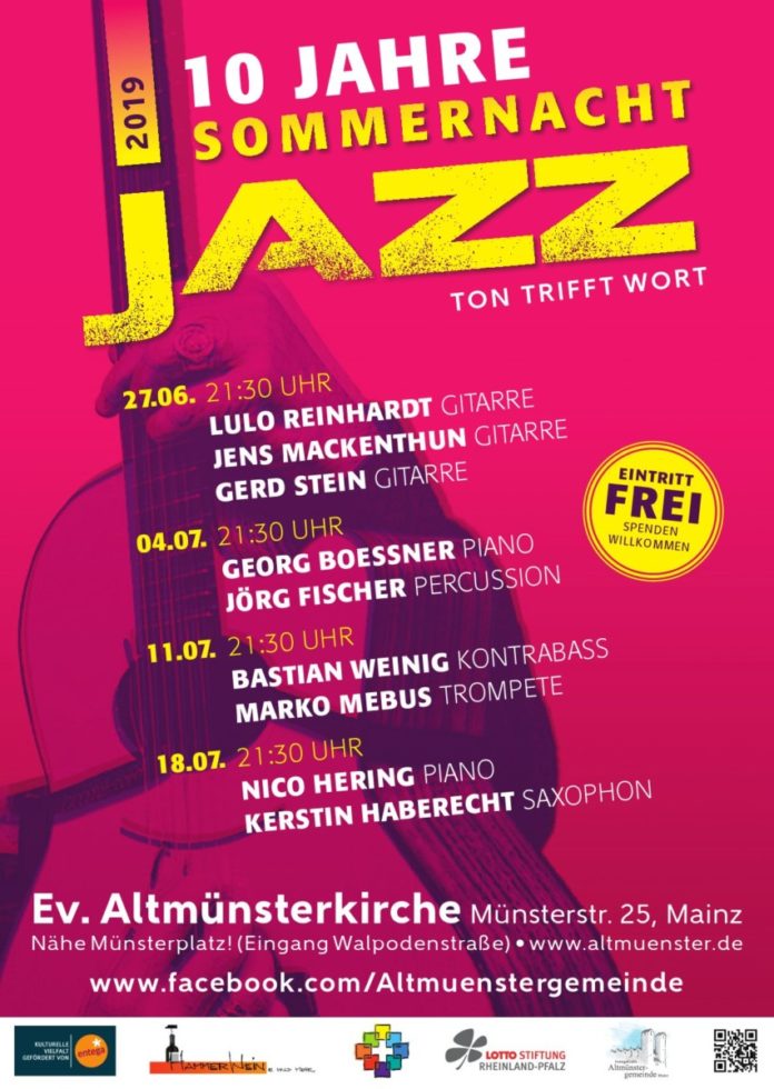 10. SommerNachtJazz in der Altmünsterkirche startet am 27. Juni mit Lulo Reinhardt
