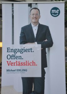 Wahlplakat Michael Ebling OB-Wahl Mainz. - Foto: gik
