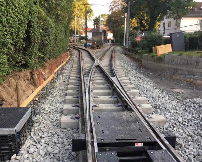 Neue Straßenbahn-Wendeschleife am Schinnergraben in Mainz-Hechtsheim in Betrieb