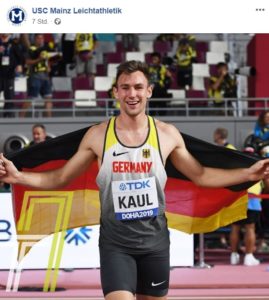 So feierte der USC Mainz Niklas Kaul auf Facebook. - Screenshot: gik