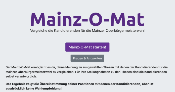 Mainz-O-Mat zur Oberbürgermeisterwahl: Partei Volt liefert Entscheidungshilfe mit 30 Thesen