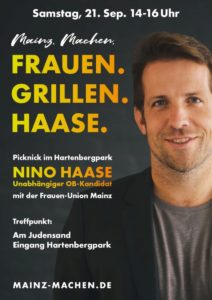 Umstrittenes Wahlplakat von Nino Haase im OB-Wahlkampf: Frauen. Grillen. Haase - Foto: gik