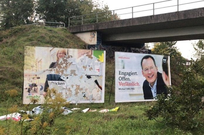 Wahlplakate der grünen OB-Kandidatin Tabea Rößner systematisch und massenhaft zerstört – Ebling verurteilt Zerstörung