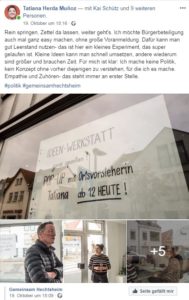 Facebook-Post der Hechtsheimer Ortsvorsteherin Tatiana Herda-Munoz zu ihrem Popup-Laden in einem illegal umgebauten Haus. - Foto: gik