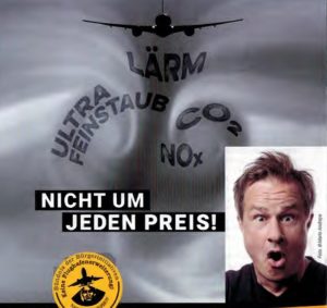Flyer zur Ankündigung der 300. Montagsdemo am Frankfurter Flughafen gegen Fluglärm und Klima- und Gesundheitsfolgen. - Foto: Bündnis der Bürgerinitiativen gegen Fluglärm
