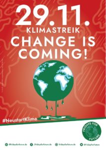Aufruf zum vierten weltweiten Klimastreik am 29.11.2019, in Deutschland unter dem Motto #NeustartKlima. - Foto: Fridays for Future
