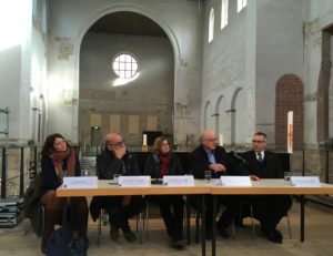Pressekonferenz zur Vorstellung des Abschlussberichts der Erforschung des Sarkophags von Erkanbald im Alten Dom zu Mainz. - Foto: gik