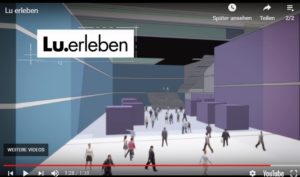 Erste, rudimentäre Visualisierung des Eingangsbereichs des neuen Zentrums Boulevard LU. - Video: Boulevard LU GmbH, Screenshot: gik