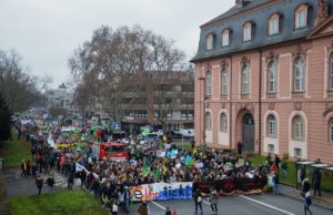 9.000 Protestierende zogen am Freitag bei der Großdemo von Fridays for Future an der Mainzer Staatskanzlei vorbei. - Foto: gik