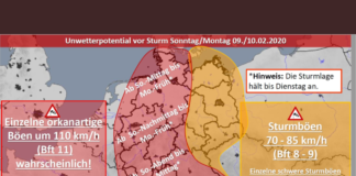 Orkantief Sabine im Anmarsch – Schulen machen dicht, Bahn stellt Fernverkehr ab 20.00 Uhr ein