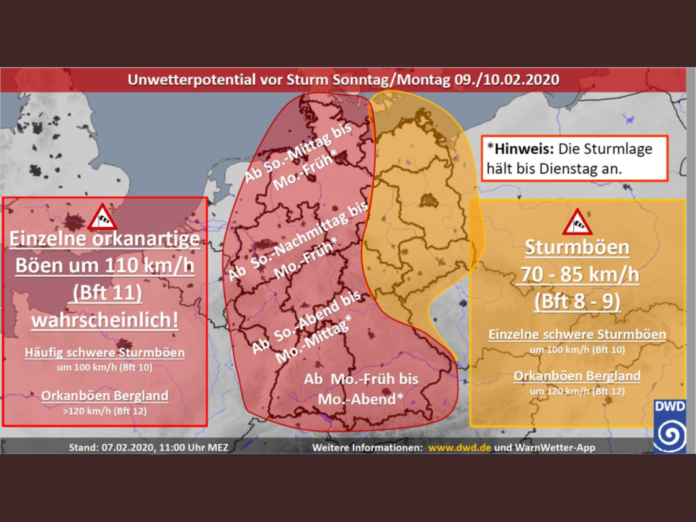 Orkantief Sabine im Anmarsch – Schulen machen dicht, Bahn stellt Fernverkehr ab 20.00 Uhr ein