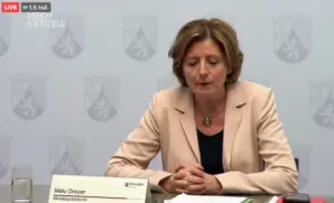 Ministerpräsidentin Malu Dreyer (SPD) bei der Pressekonferenz zur Coronavirus Epidemie. - Screenshot: gik