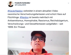 Reaktion auf Twitter auf das Video von Xavier Naidoo. - Foto: gik