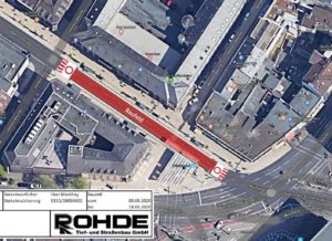 Bereich der Sperrung der Mainzer Bahnhofstraße zwischen dem 3. und 14. August 2020. - Grafik: Stadt Mainz/Rohde