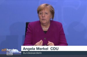Bundeskanzlerin Angela Merkel (CDU) mahnte und appellierte - die Bevölkerung feierte in Teilen einfach weiter. - Screenshot: gik