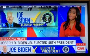 Der entscheidende Moment: CNN verkündet den Sieg Joe Bidens bei der US-Präsidentenwahl. - Screenshot: gik