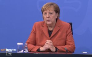 Verkündete den verschärften Lockdown: Bundeskanzlerin Angela Merkel (CDU). Screenshot: gik