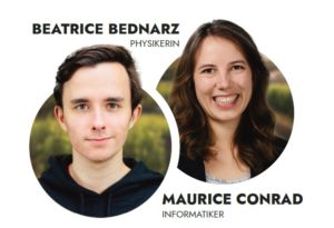 Die Spitzenkandidaten der Klimaliste RLP, Maurice Conrad und Beatrice Bednarz. - Plakat: Klimaliste RLP