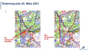 Pläne der DFS zur Wieder-Anhebung des Luftraums im Raum Bingen. - Grafik: DFS